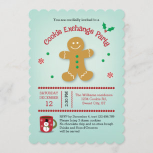 Gingerbreand Man Cookie Exchange Einladung