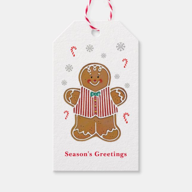 Gingerbred Man Holiday-Geschenk-Tag Geschenkanhänger (Vorderseite)