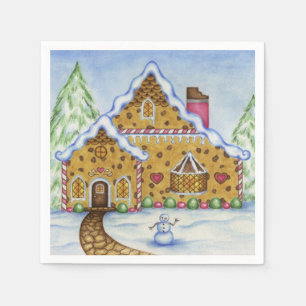 Gingerbrei House Christmas Party Holiday Napkins Serviette