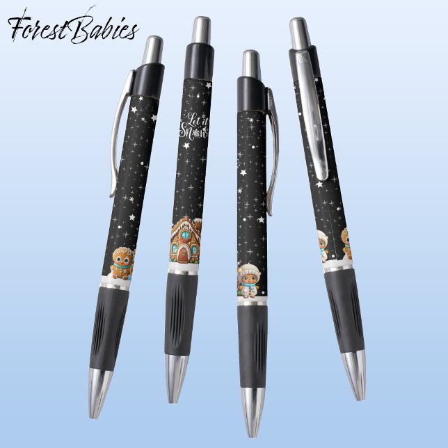 Gingerbrei House Night Scene, Let it Snow, Black Kugelschreiber (Von Creator hochgeladen)