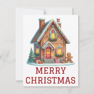 Gingerbrei House Weihnachtskarte Feiertagskarte