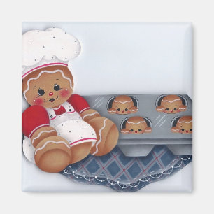 Gingerbrei Koch und Baby Ginger Muffins Magnet