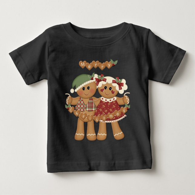 Gingerbrei Land Weihnachten Baby T-shirt (Vorderseite)