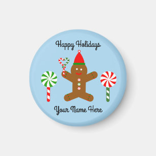 Gingerbrei Man #1 Round Magnet