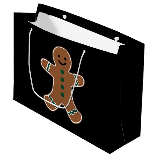 Gingerbrei Man Body Kostüm für Weihnachten Große Geschenktüte (Vorderseite Schrägansicht)