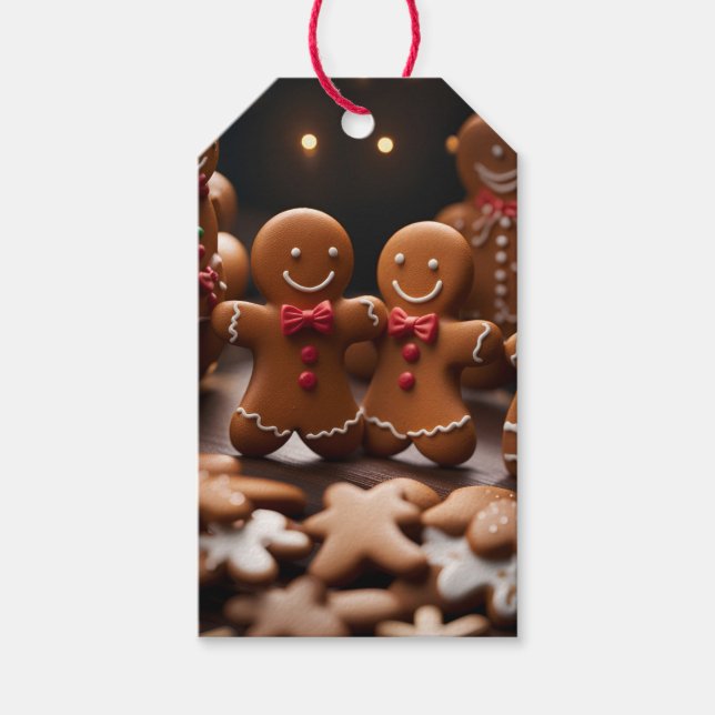 Gingerbrei Man Christmas Holiday Geschenktag Geschenkanhänger (Vorderseite)
