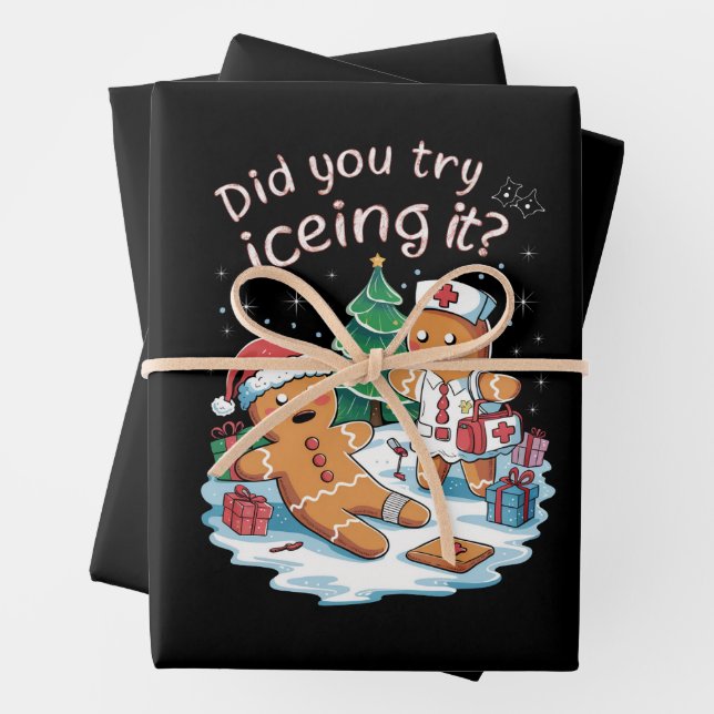Gingerbrei Man Cookie Ugly Sweater Oh Snap Xmas Geschenkpapier Set (Beispiel)