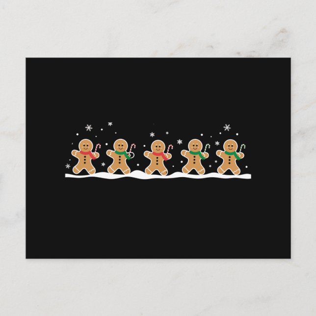 Gingerbrei Man Niedlich Weihnachtsbaker Feiertagspostkarte (Vorderseite)