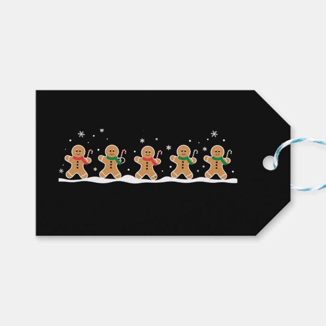 Gingerbrei Man Niedlich Weihnachtsbaker Geschenkanhänger (Vorderseite (Horizontal))