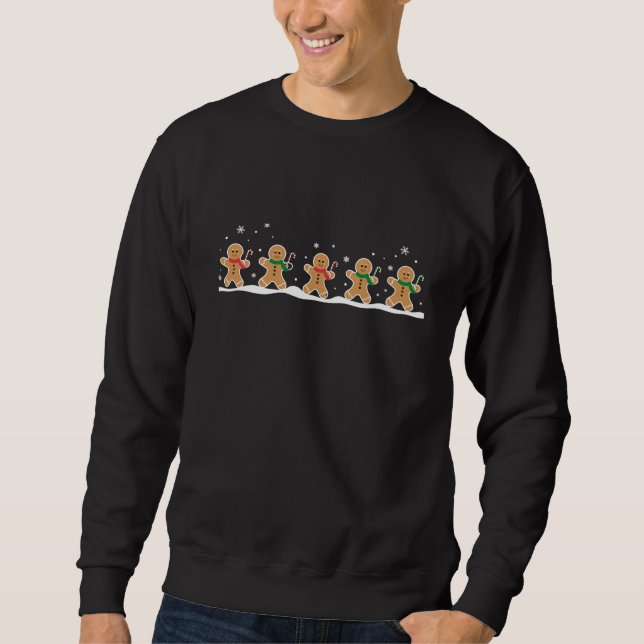 Gingerbrei Man Niedlich Weihnachtsbaker Sweatshirt (Vorderseite)