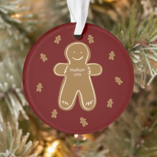 Gingerbrei Man Personalisiert Name Jahr Feiertag Ornament