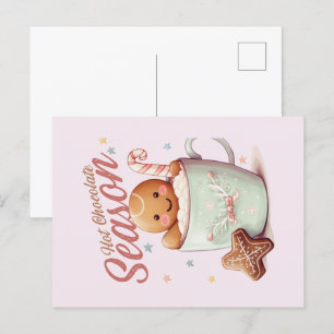 Gingerbrei Man Postcard Blush Pink Man Postkarte
