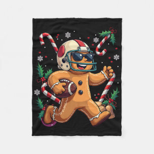 Gingerbrei Man spielt Fußball Weihnachten Weihnach Fleecedecke