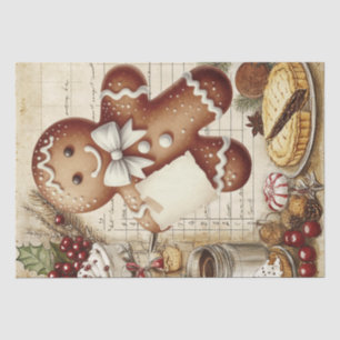 Gingerbrei Man Winter Weihnachtszettel Seidenpapier