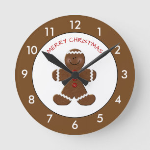 Gingerbrei Mann Weihnachten Personalisiert Runde Wanduhr