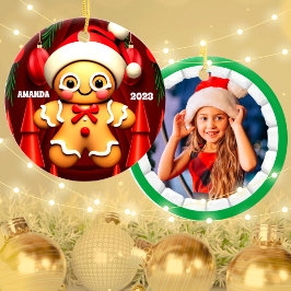 Gingerbrei Mann Weihnachten Personalisierte Kinder Keramik Ornament