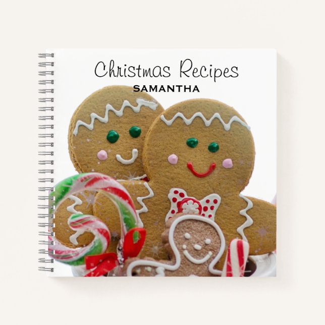 Gingerbrei Männer Weihnachten Familie Personalisie Notizbuch (Vorderseite)