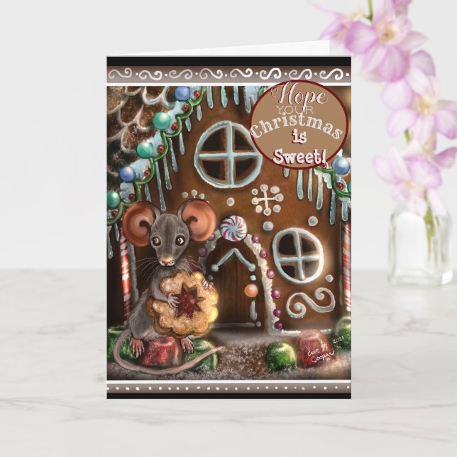 Gingerbrei Maus Sweet Christmas Card Karte (Orchidee)