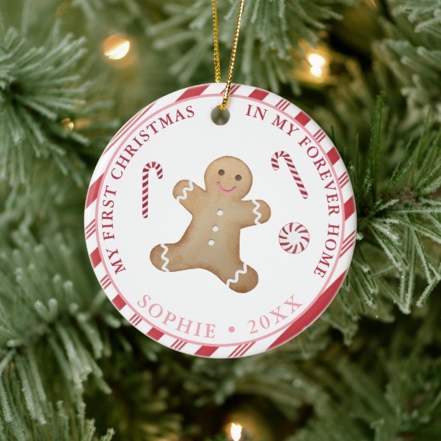 Gingerbrei Mein erstes Weihnachtsmädchen-Adoption- Keramik Ornament (Baum)