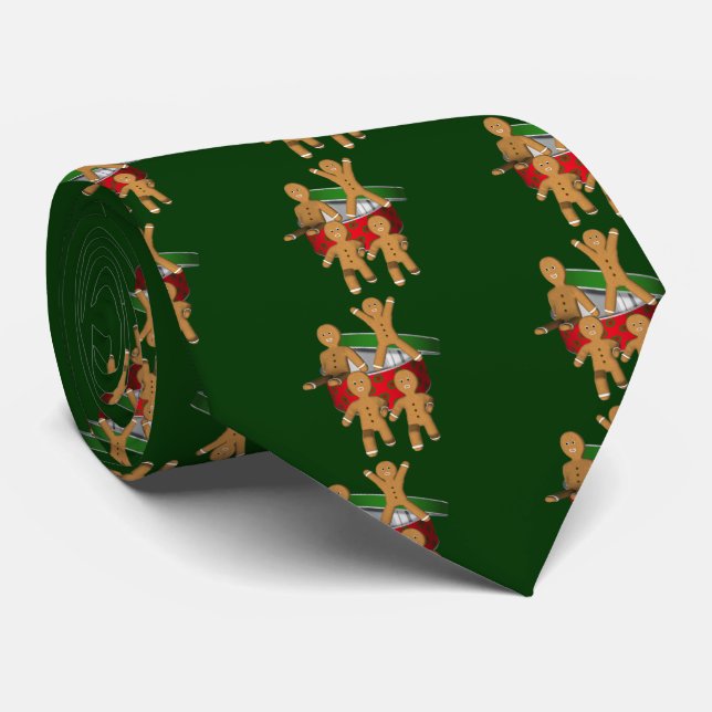 Gingerbrei Men Christmas Holiday Funny Krawatte (Gerollt)
