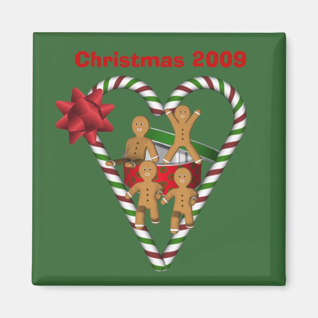 Gingerbrei Men Christmas Holiday Magnet (Vorne)