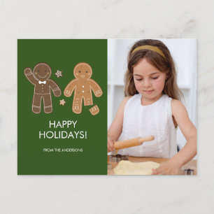 Gingerbrei Men Holiday Foto Postkarte