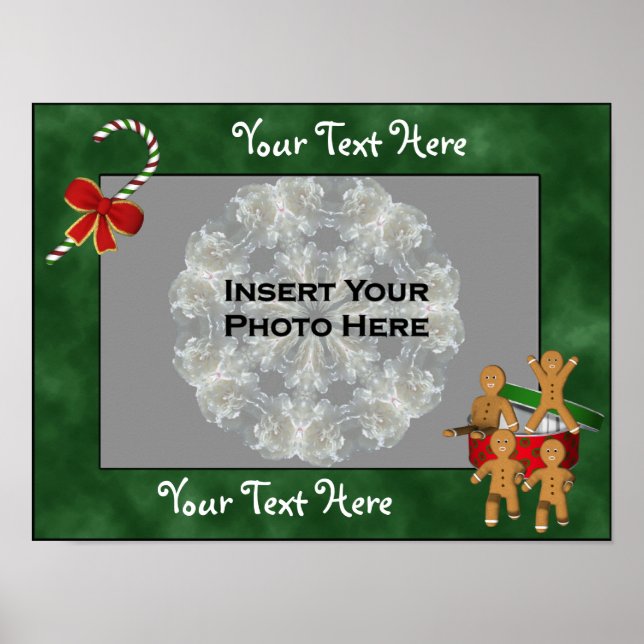 Gingerbrei Men Holiday Frame Add Foto Poster (Vorne)
