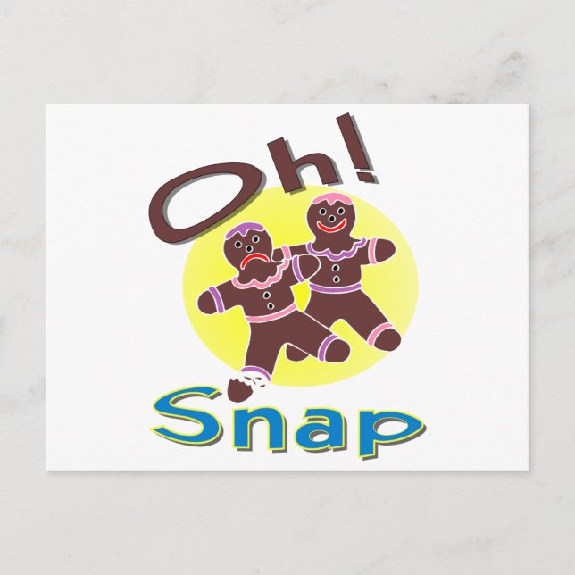 Gingerbrei Men Oh Snap Postkarte (Vorderseite)