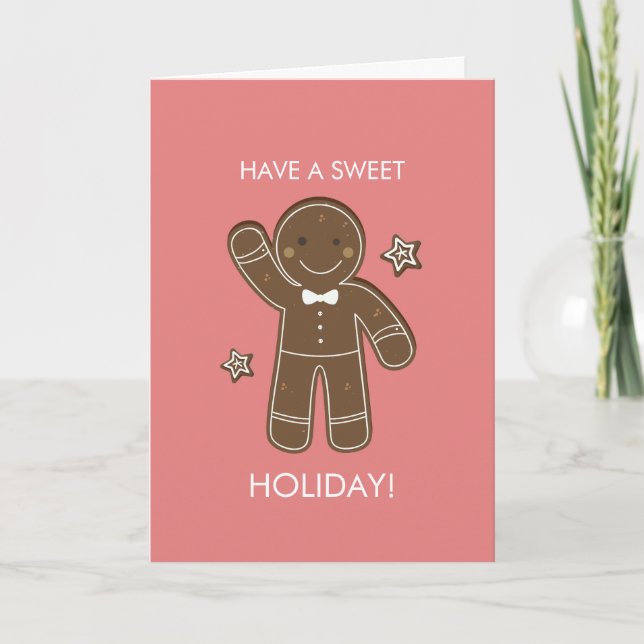 Gingerbrei Men Sweet Holiday Grußkarte Karte (Vorderseite)
