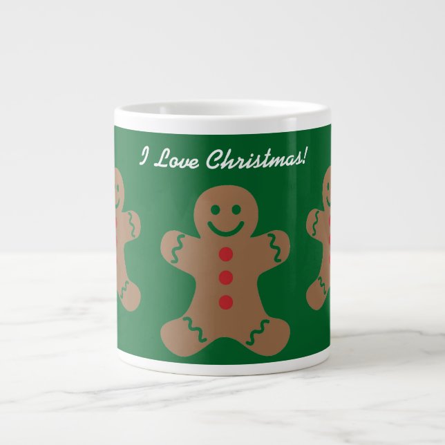 Gingerbrei Men Weihnachten Jumbo-Tasse (Vorderseite)