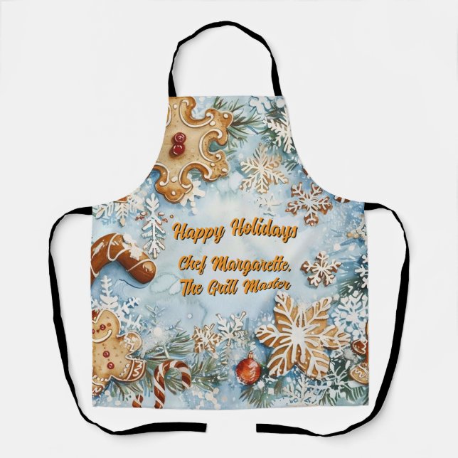 Gingerbrei Personalisiert Grill Master Koch Holida Schürze (Vorderseite)