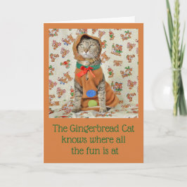 Gingerbrei Tabby Cat Weihnachtskarte Karte