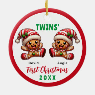 Gingerbrei Twins' Erste Weihnachten Keramik Ornament