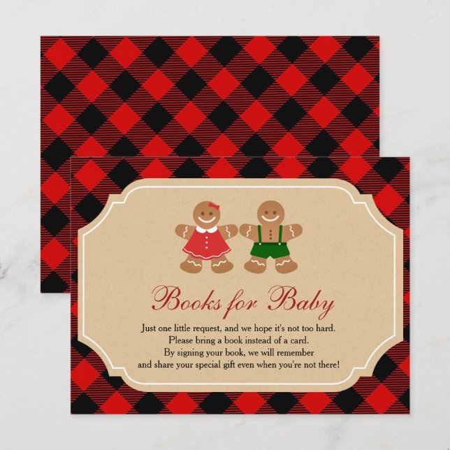 Gingerbrei Weihnachtsbücher für Baby Einladungspostkarte (Vorne/Hinten)