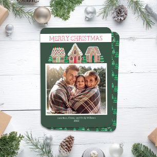 Gingerbrei Weihnachtsfotokarte für Familie Feiertagskarte