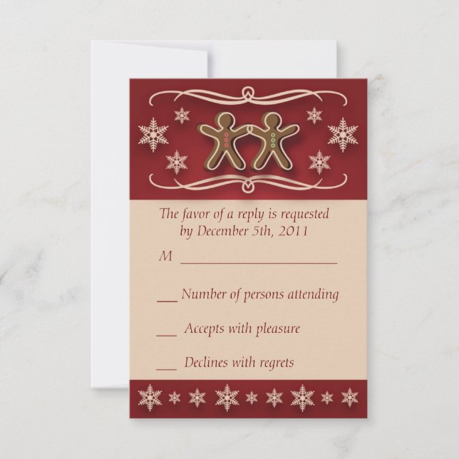 Gingerbrei Weihnachtskarte UAWG Response Card RSVP Karte (Vorderseite)