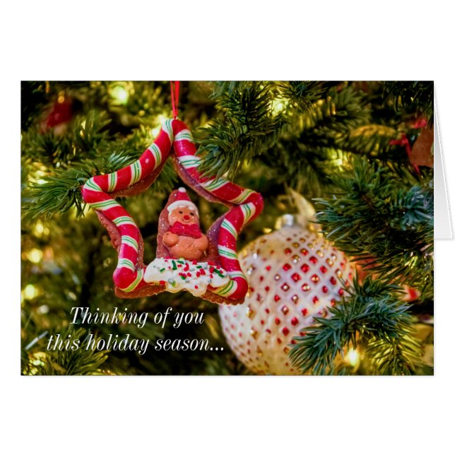 Gingerbrei Weihnachtsschmuck denken Sie an Ihre Ka (Vorderseite (Horizontal))