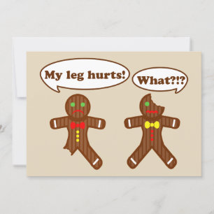 Gingerbrei Weihnachtsweihnachtsfest Spaß   Braun Feiertagskarte