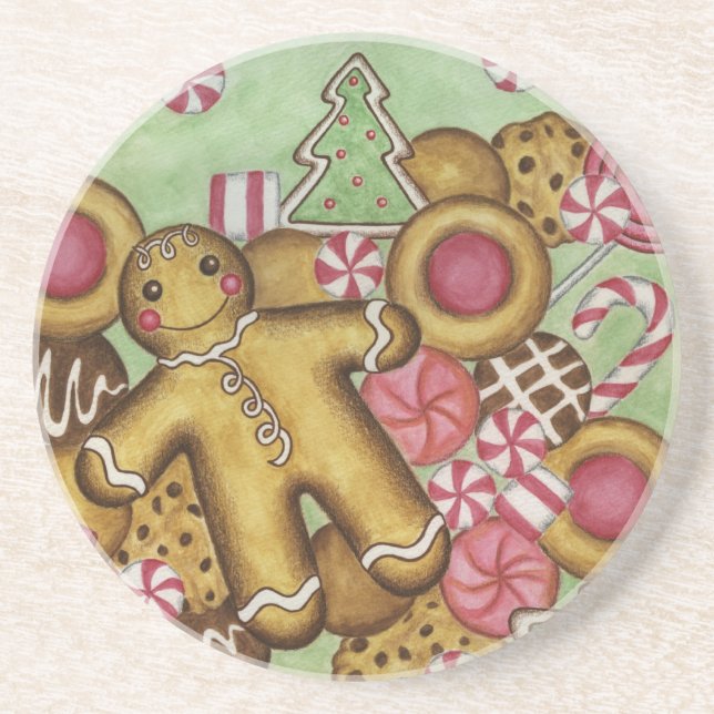 Gingerbrei Weihnachtsweihnachtsfest Untersetzer (Vorne)