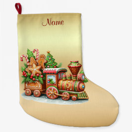 Gingerbrei Zug Weihnachtsfeiertag Strumpf Großer Weihnachtsstrumpf