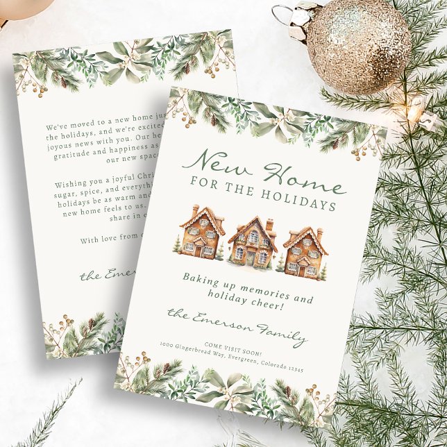 Gingerbrei Zuhause Holiday Card Feiertagskarte (Gingerbread Home Holiday Card
)