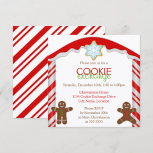 Gingerbrett Cookie Exchange-Party Einladung
