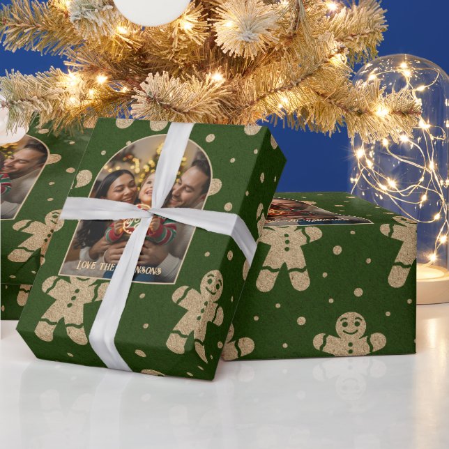Gingerbrett Forest Personalisiertes Weihnachtsfest Geschenkpapier (Feiertage)