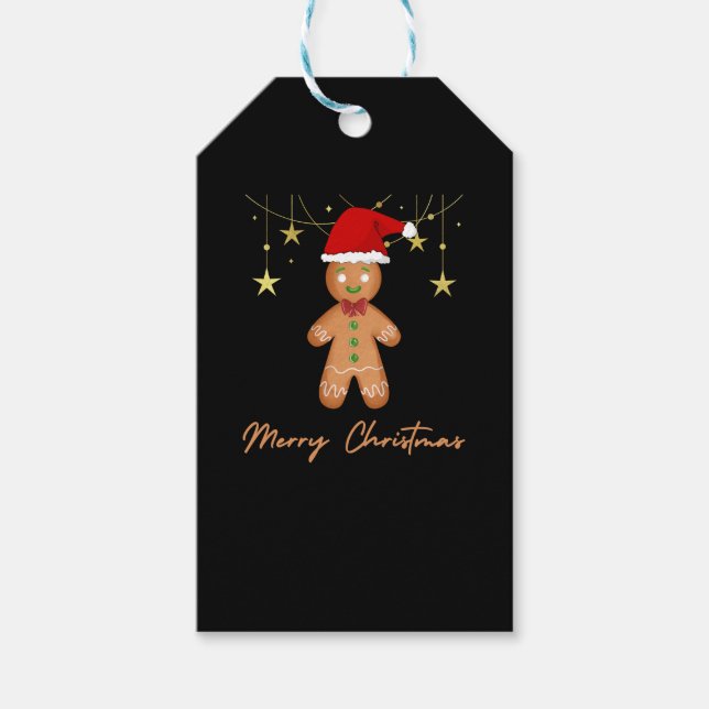 Gingerbrett Grüße Weihnachten Geschenkanhänger (Vorderseite)