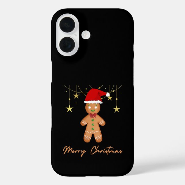 Gingerbrett Grüße Weihnachten iPhone 16 Hülle (Rückseite)