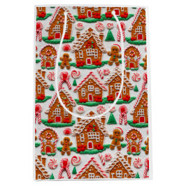 Gingerbrett House Needlework Weihnachtsfeiertage Mittlere Geschenktüte