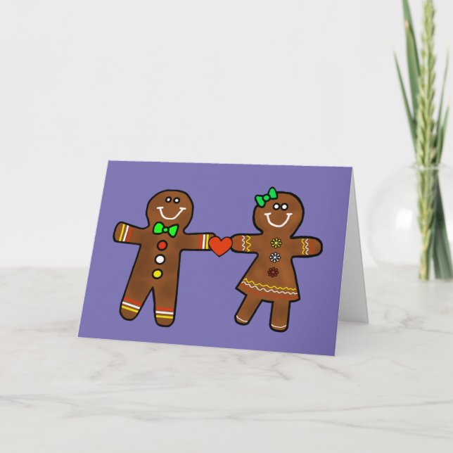 Gingerbrett Soulmates Couple Romantic Card Karte (Vorderseite)