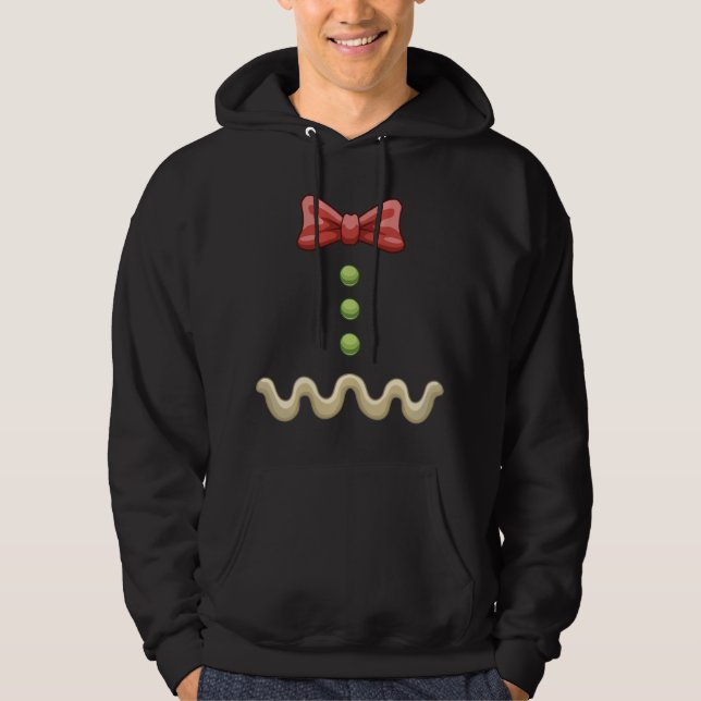 Gingerbrett Weihnachts Kostüm Spaß Weihnachten Wei Hoodie (Vorderseite)