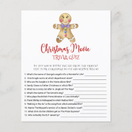 Gingerbrett Weihnachtsfilm TRIVIA QUIZ Game Card