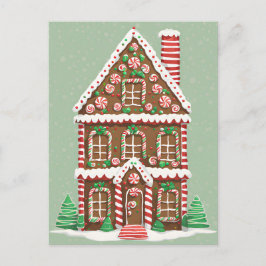 Gingerbrett Weihnachtshaus, Postkreuz Postkarte